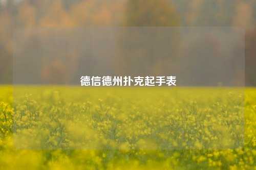 德信德州扑克起手表