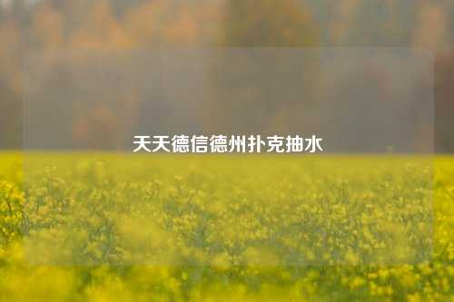 天天德信德州扑克抽水