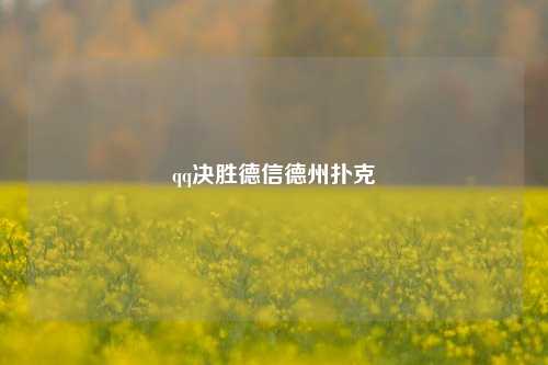 qq决胜德信德州扑克