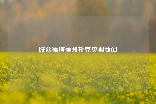 联众德信德州扑克央视新闻