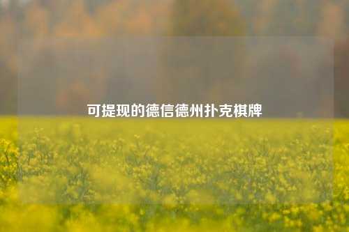 可提现的德信德州扑克棋牌